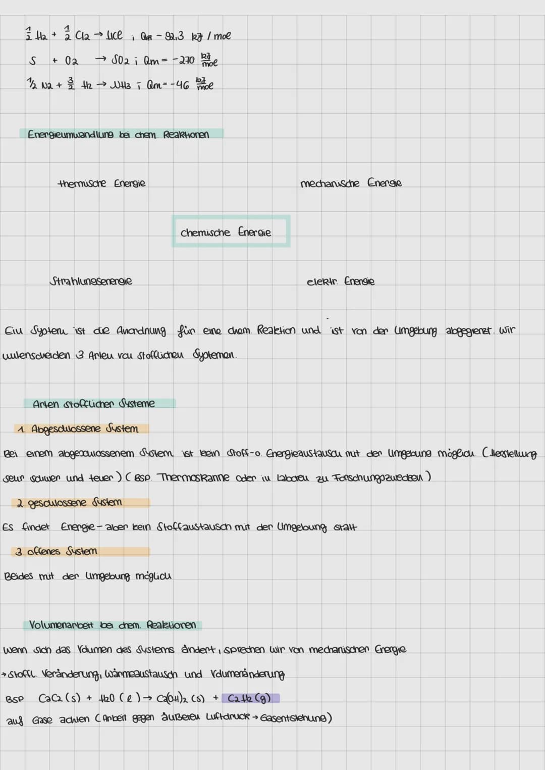 thermodynamik
Zusammenhang zwischen Stoffumsatz und Evengieumsatz. Es besteht zwischen zugefüurter Reaktionswär
me der Stoffmenge der umgese