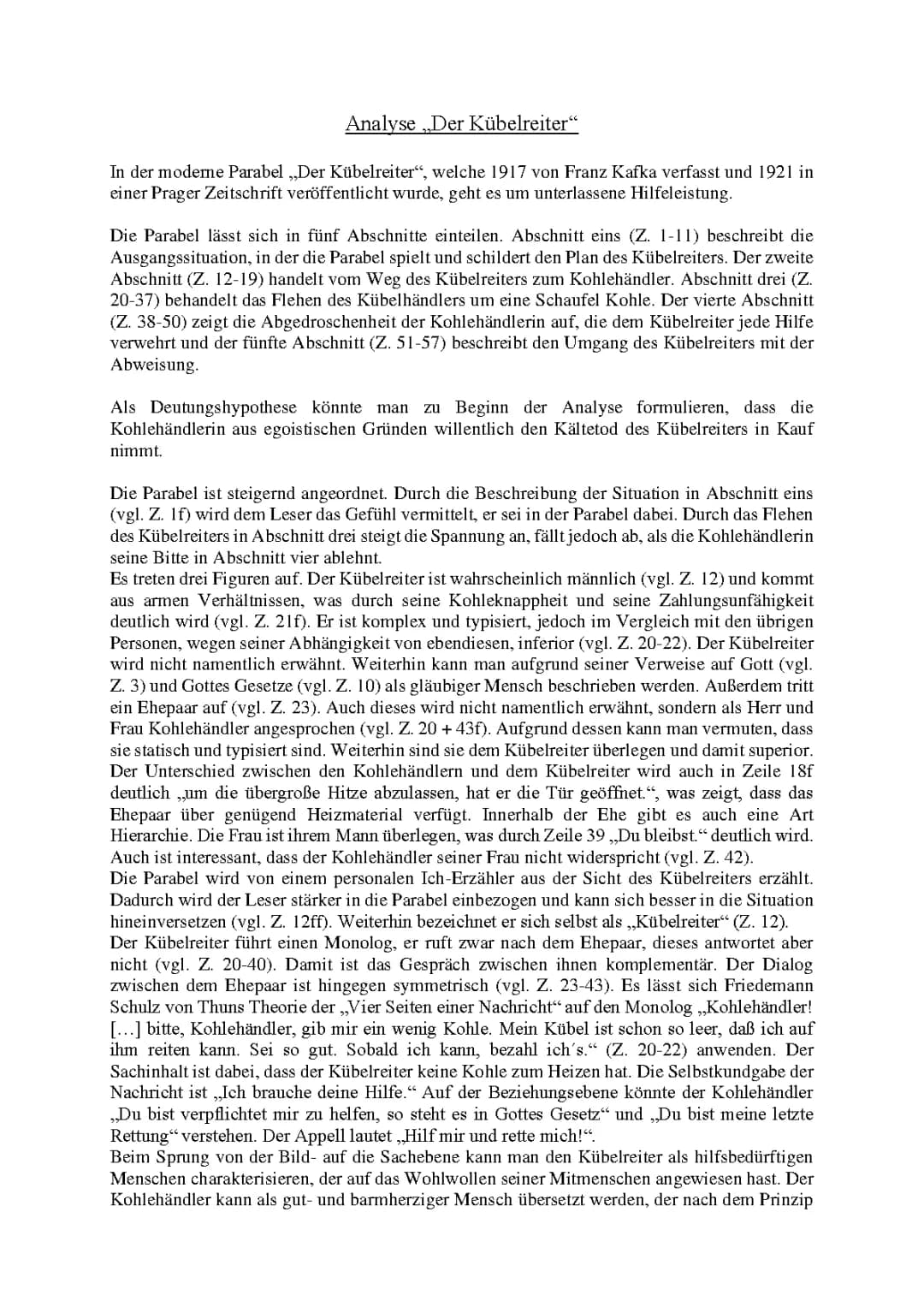 Analyse "Der Kübelreiter"