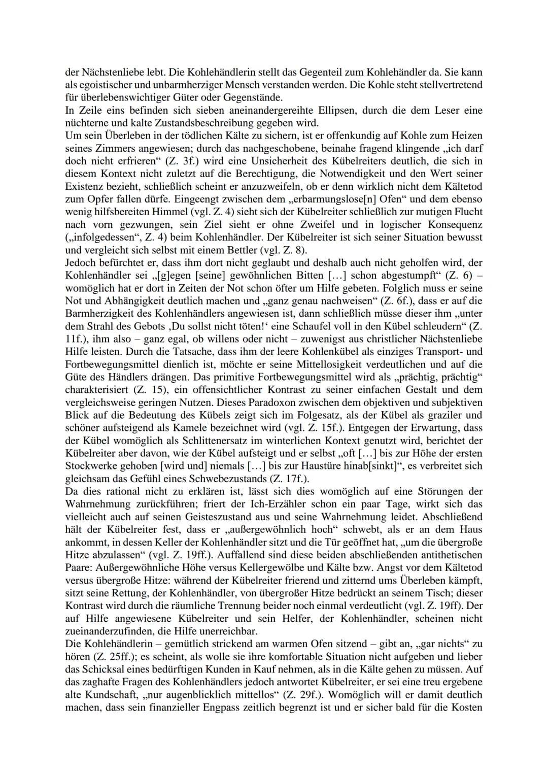 Analyse ,,Der Kübelreiter"
In der moderne Parabel ,,Der Kübelreiter", welche 1917 von Franz Kafka verfasst und 1921 in
einer Prager Zeitschr