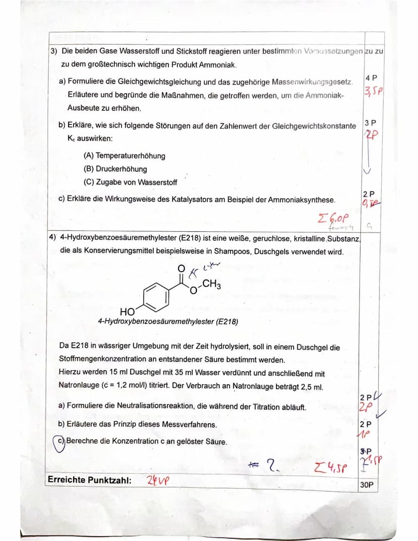 Chemie 1
Name:
Note: 12
рте
= EST THO
1) In einem Experiment wird Propansäure (P) mit Ethanol (E) unter Einwirkung eines
Katalysators zur Re