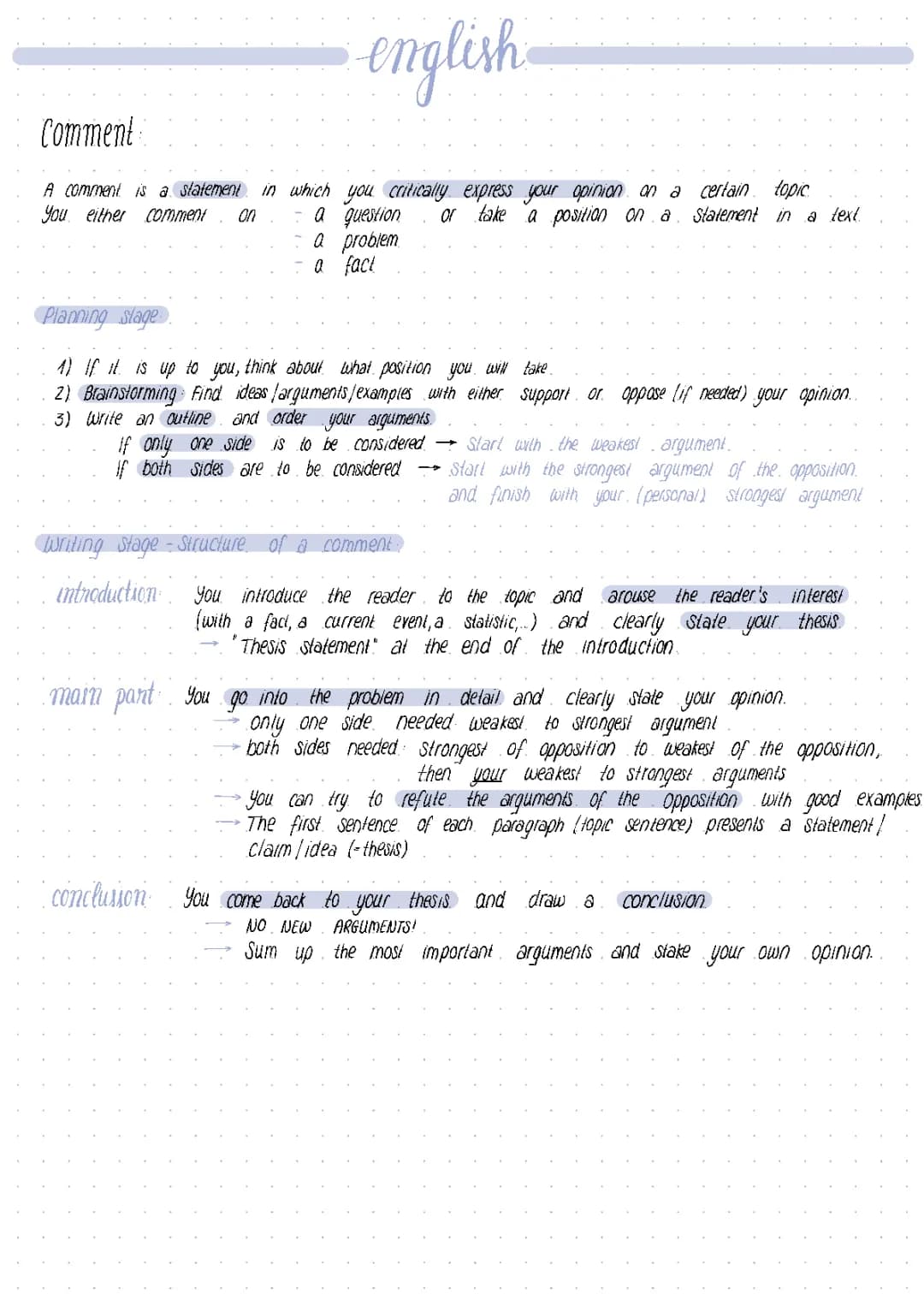 How to Write a Comment in English: Examples and Tips