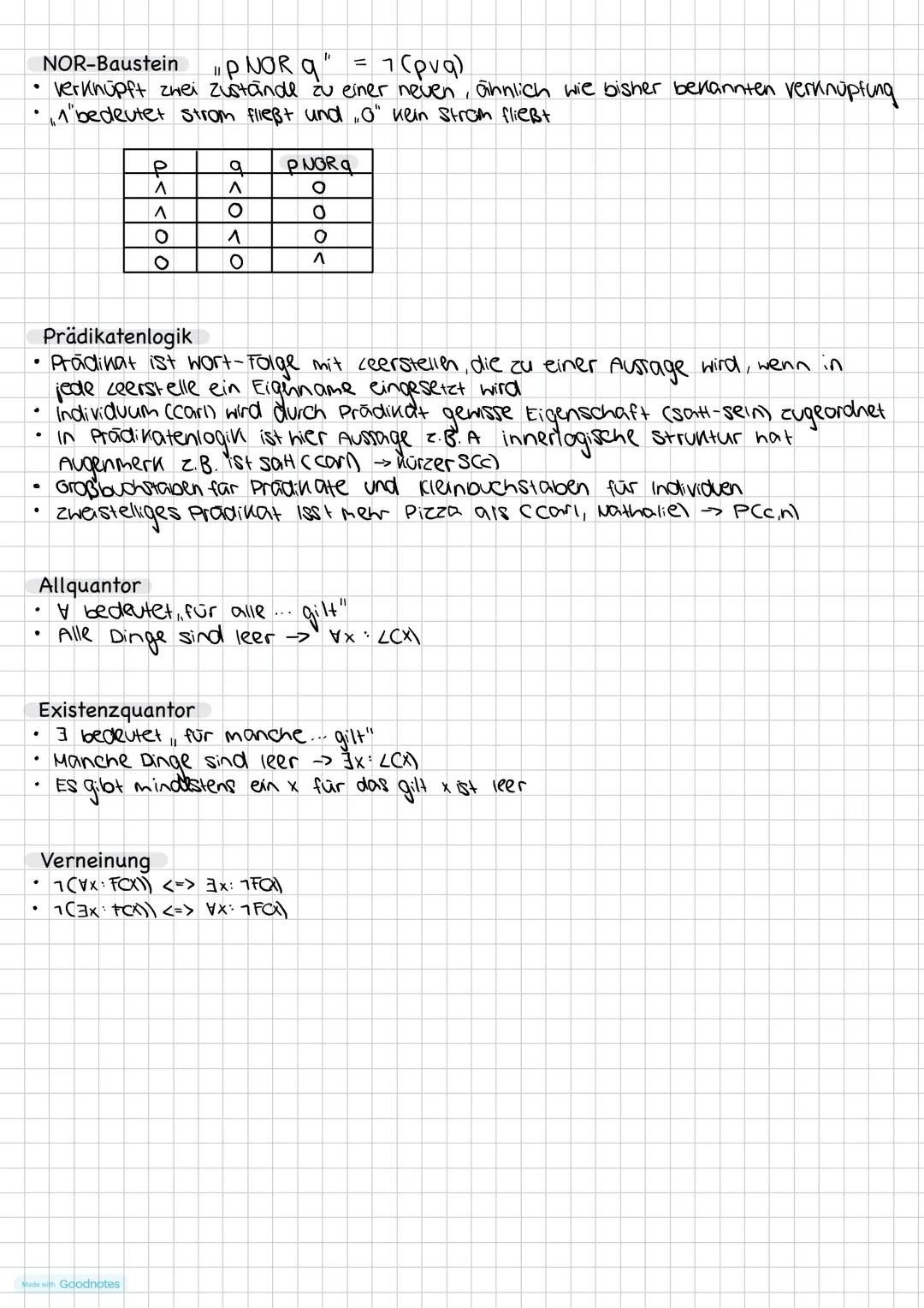 Aussagen
mathematische Aussage ist entweder wahr oder falsch
L> kann nicht gleichzeitig wahr oder falsch sein
Aussage ist satz, der entweder
