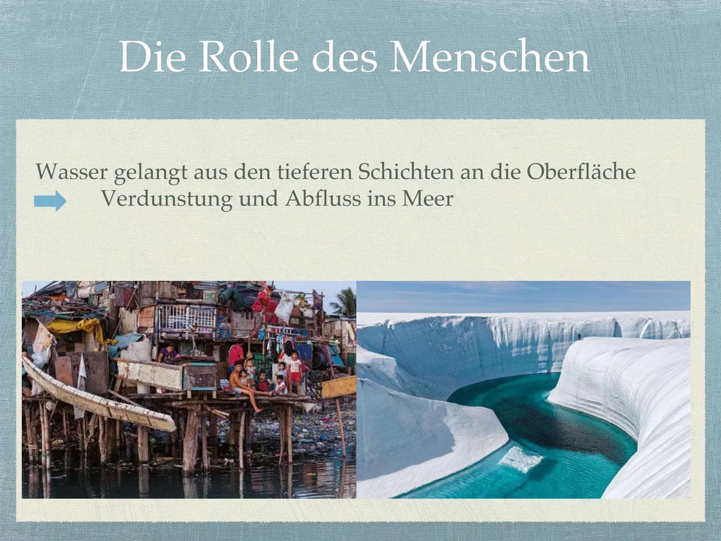 Meeresspiegelanstieg
Wir haben uns mit dem Meeresspiegelanstieg beschäftigt, der eine der wichtigsten Folgen
des anthropogenen Klimawandels 