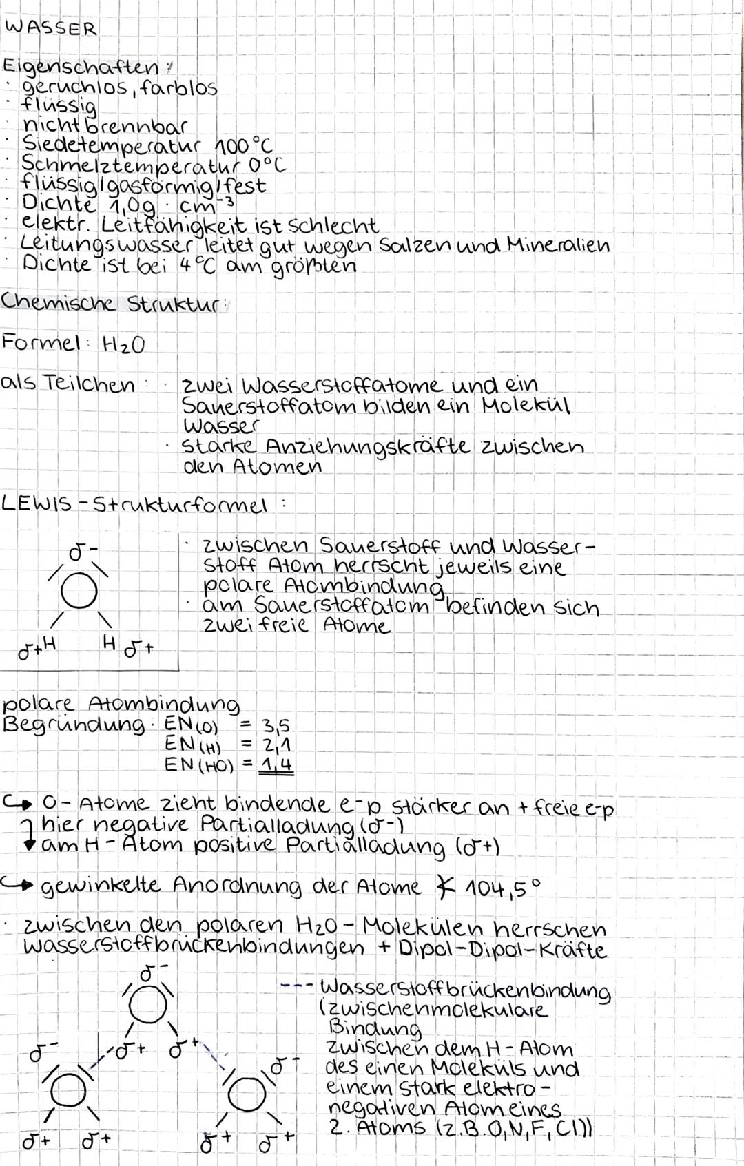 # WASSER

Eigenschaften
- geruchios, farblos
- Flussig
- nicht brennbar
- Siedetemperatur 100°C
- Schmelztemperatur O°C
- flussigigasformig/