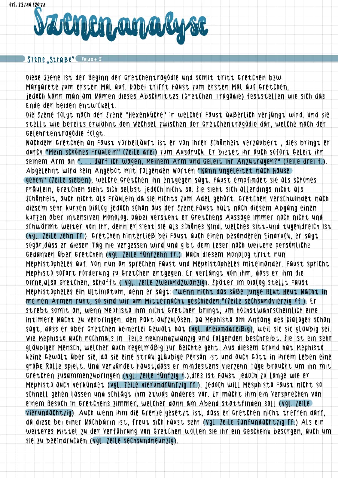 Szenenanalyse Faust 