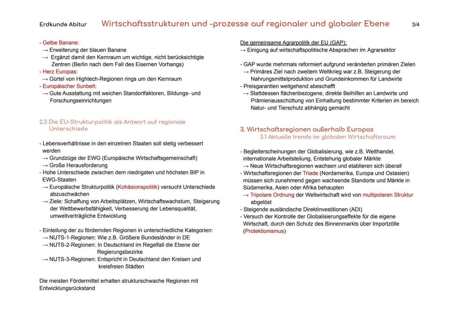 Erdkunde Abitur Wirtschaftsstrukturen und -prozesse auf regionaler und globaler Ebene
1. Wirtschaftsregionen in Deutschland
- Wirtschaftsrau
