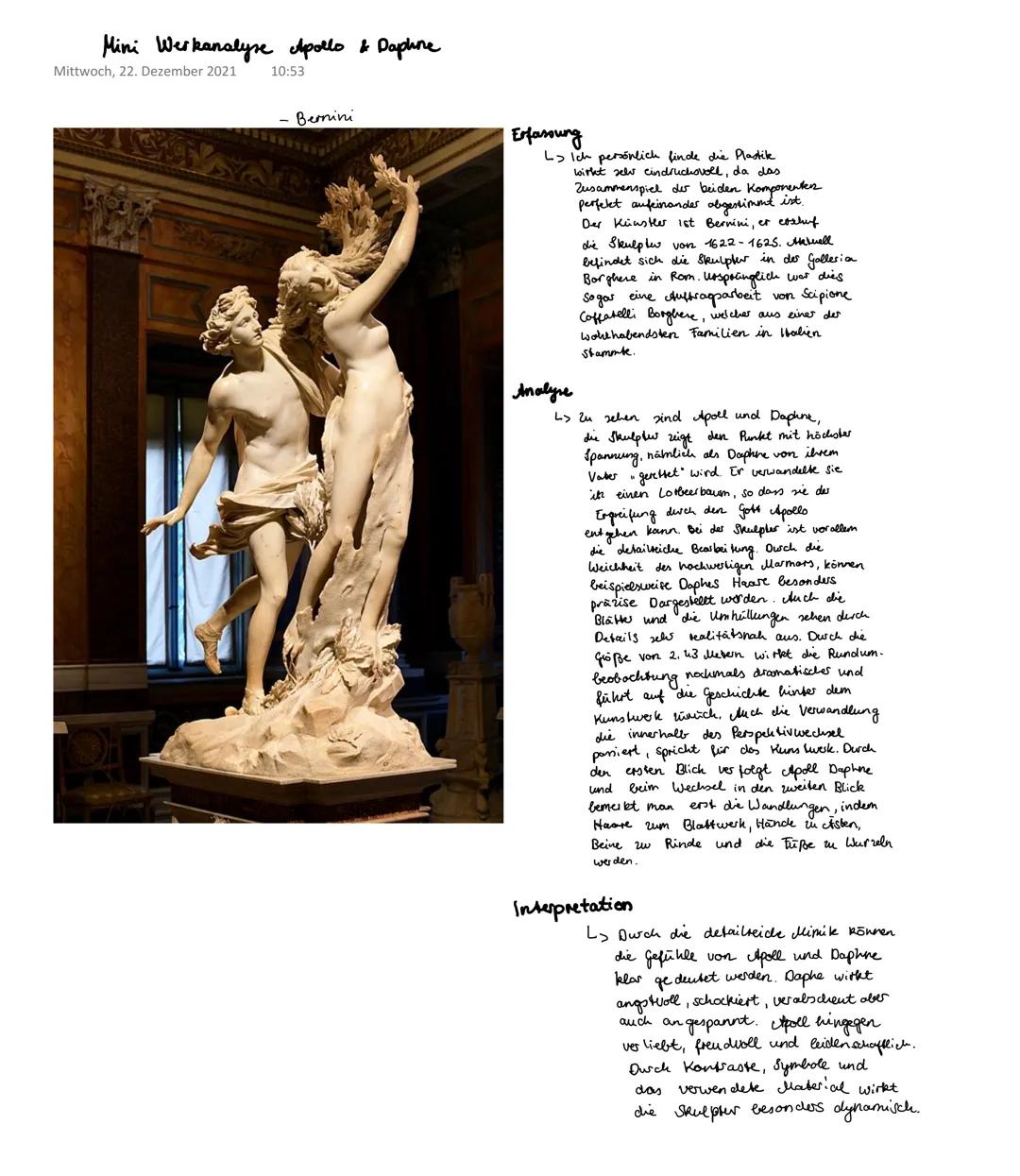 Werkanalyse Apollo und Daphne