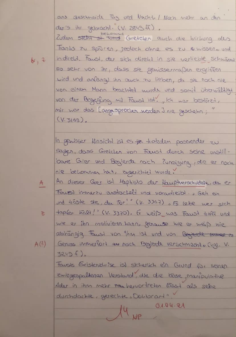 Deutsch, Kl. 11,
Name: Xisc
Textgrundlage: Johann Wolfgang von Goethe: Faust.
Aufgabenstellung:
Erörtern Sie vor dem Hintergrund des Textaus
