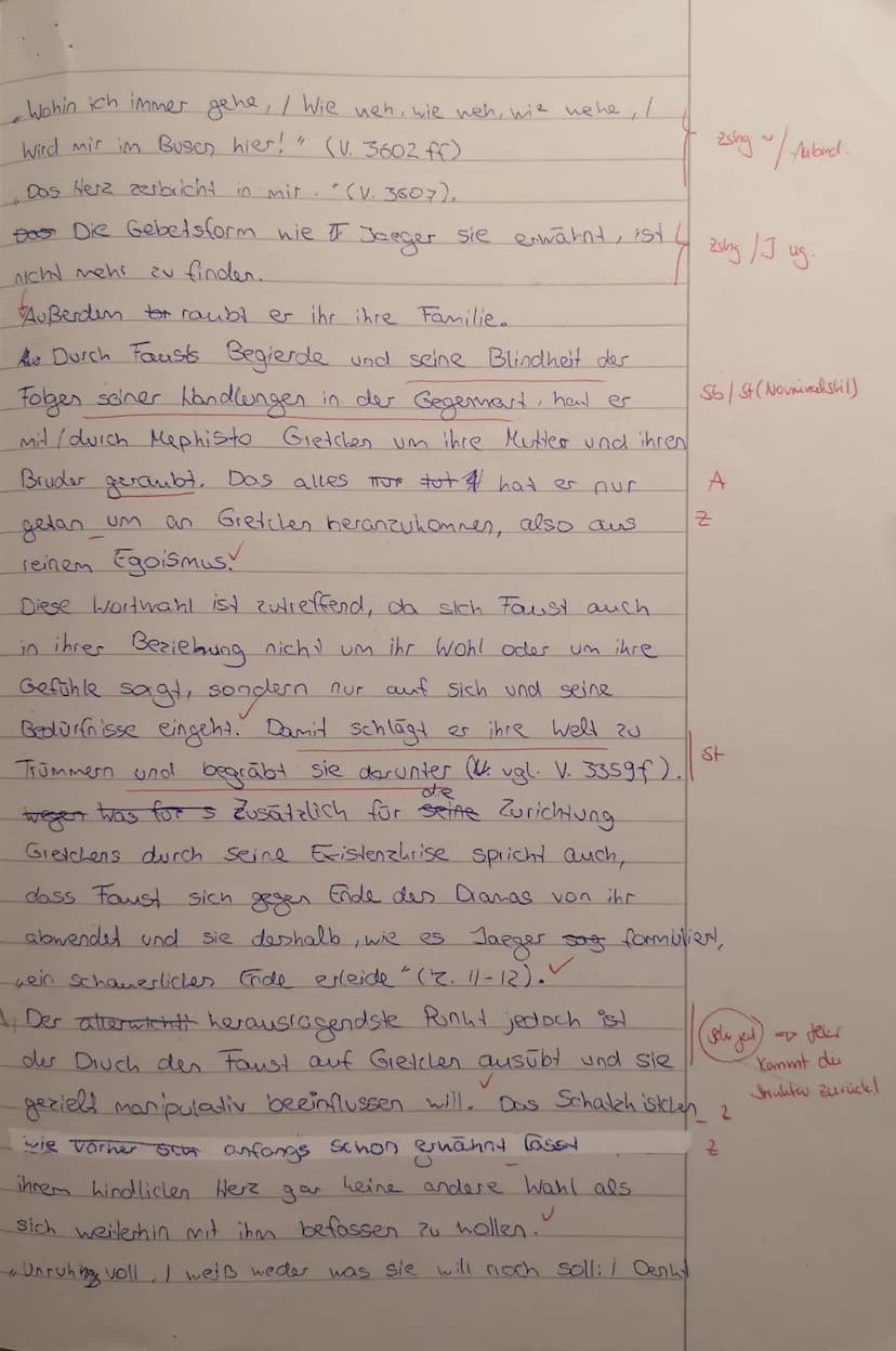 Deutsch, Kl. 11,
Name: Xisc
Textgrundlage: Johann Wolfgang von Goethe: Faust.
Aufgabenstellung:
Erörtern Sie vor dem Hintergrund des Textaus