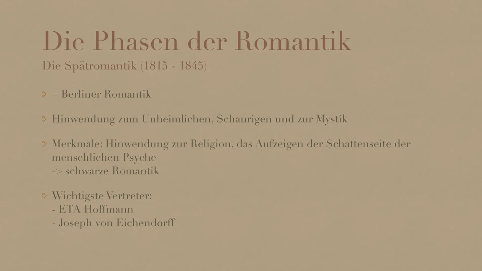at lange geweit da tennwe
werk wie mit Pottasche.
Romantik
Epoche Gliederung
> Allgemeine Informationen zur Romantik
> Historischer und Zeit