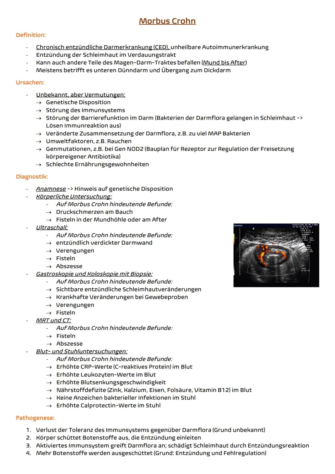 Definition:
Chronisch entzündliche Darmerkrankung (CED), unheilbare Autoimmunerkrankung
Entzündung der Schleimhaut im Verdauungstrakt
Kann a