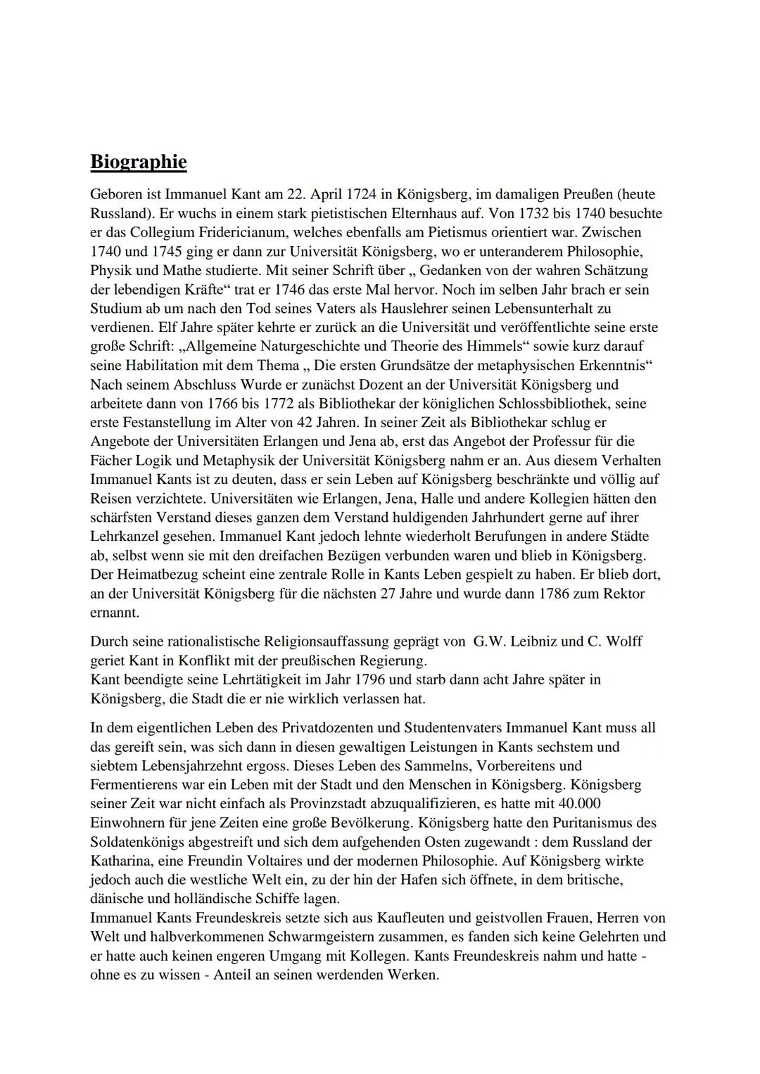 # Kant als Aufklärer

Sarah Beranek MSS 11

GK Geschichte Inhaltsangabe

1. Biographie des Immanuel Kant
2. Kants Denkweisen
3. Kants Kritik
