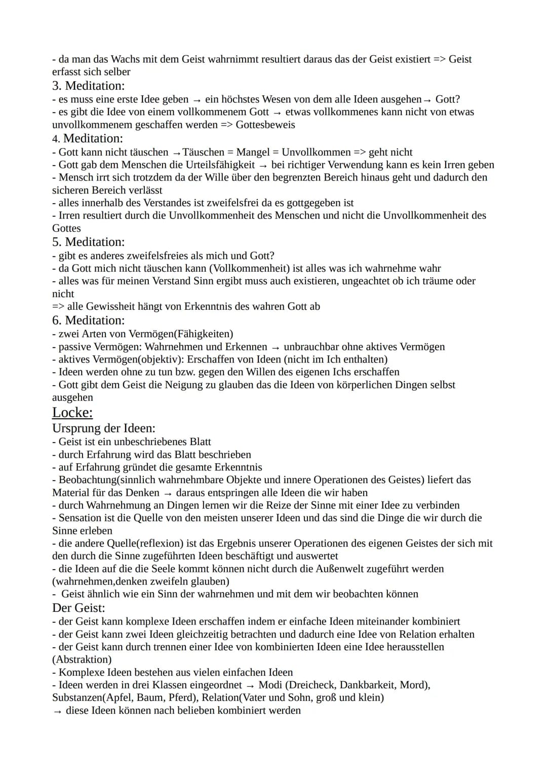 Philosophie Lernzettel
Platon:
Höhlengleichnis:
Bildung der Menschen vergleichbar mit einer Höhle
- können durch Fixierung nur an eine Höhle