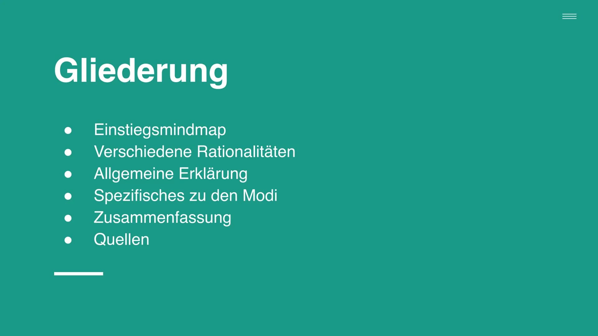 Die vier Modi der
Weltbegegnungen
Bina Bajorat
Die vier Modi
Ziele
nach Jürgen Baumert (2002, PISA-Studie)
• Anlehnung an den Humboldtschen 