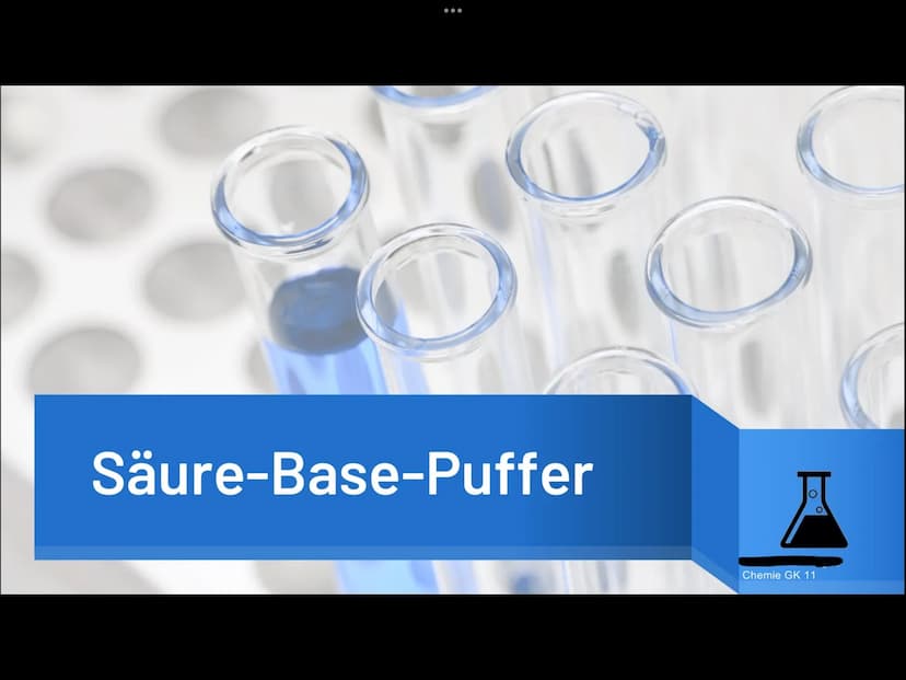 SÄURE-BASE-PUFFER
1. Was sind Säure-Base-Puffer?
>> Ein Puffer ist ein Gemisch aus einer mittelstarken oder schwachen Säure
und der korrespo
