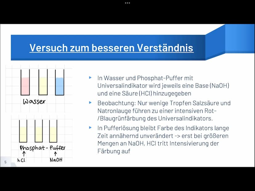 SÄURE-BASE-PUFFER
1. Was sind Säure-Base-Puffer?
>> Ein Puffer ist ein Gemisch aus einer mittelstarken oder schwachen Säure
und der korrespo