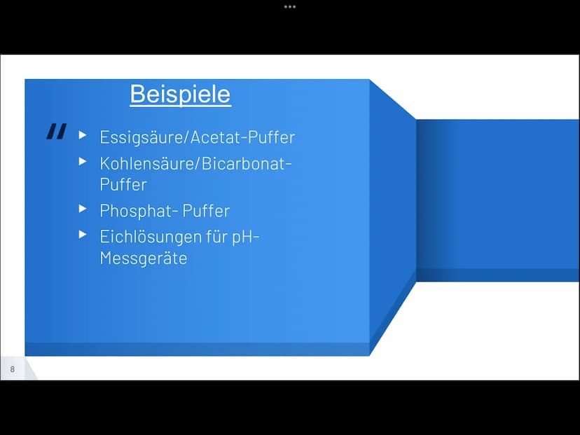 SÄURE-BASE-PUFFER
1. Was sind Säure-Base-Puffer?
>> Ein Puffer ist ein Gemisch aus einer mittelstarken oder schwachen Säure
und der korrespo