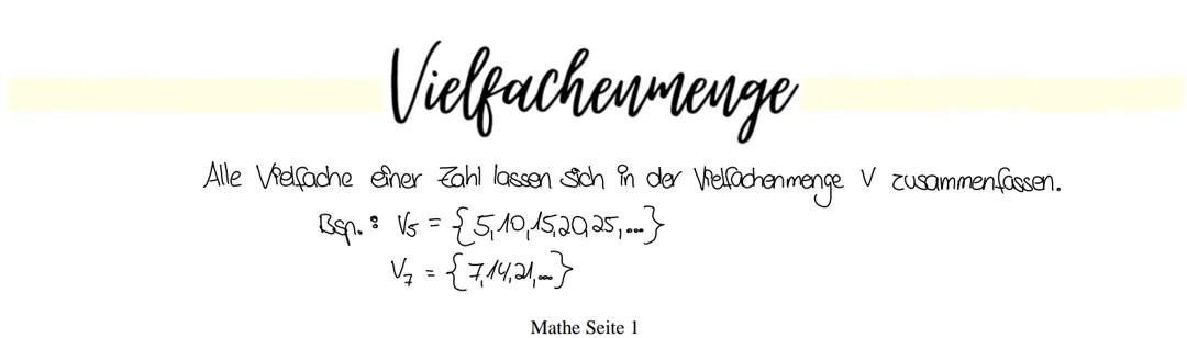 Teilermenge und Vielfachenmenge