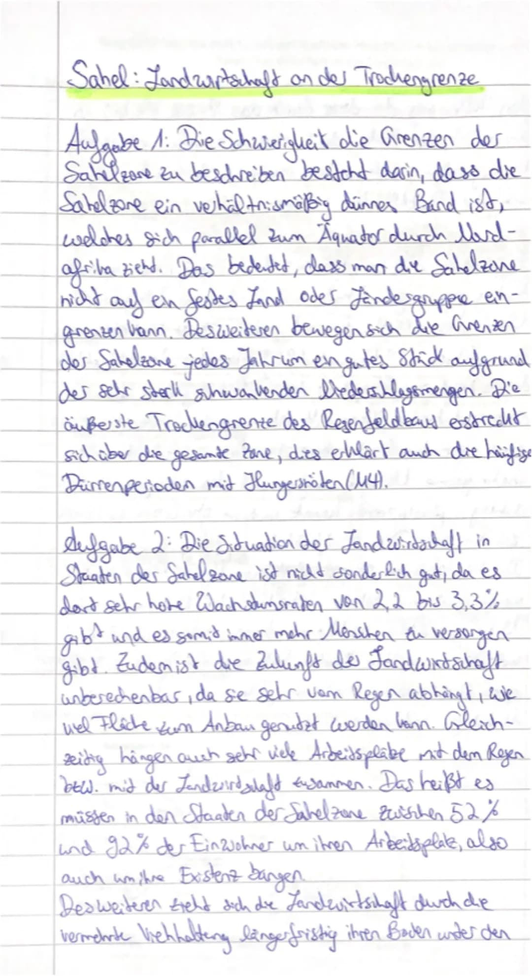 M4: Floristische, vegetationsgeographische und klimatische Grenze der Sahelzone
Geographie Sekundarstufe II: Landwirtschaftliche Produktion 