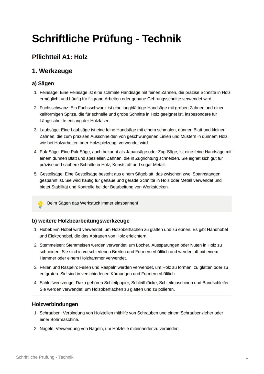 Technik | Schriftliche Prüfung 2023 | Realschule - BW | ZAP | Zusammenfassung/Lernzettel