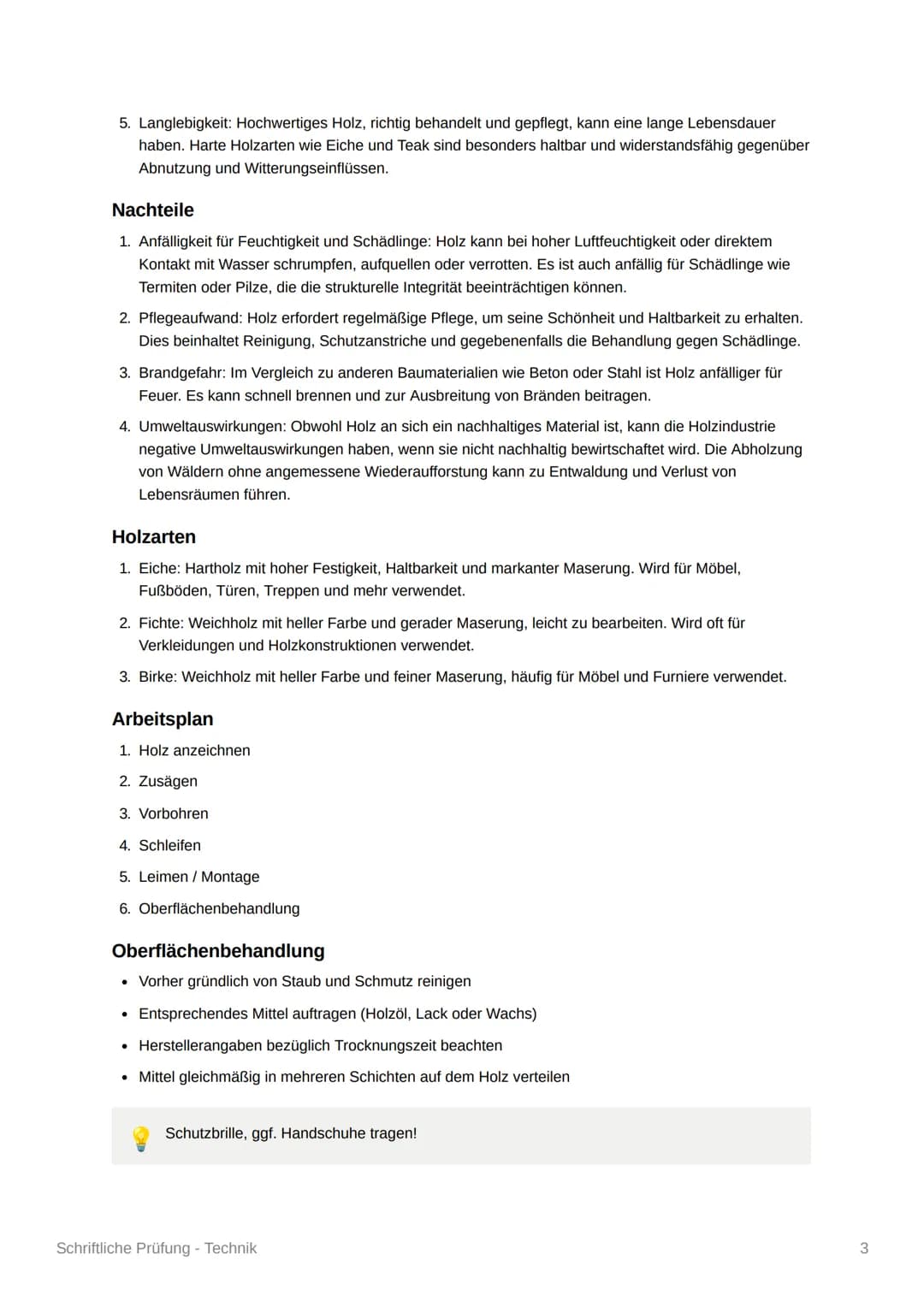 Schriftliche Prüfung - Technik
Pflichtteil A1: Holz
1. Werkzeuge
a) Sägen
1. Feinsäge: Eine Feinsäge ist eine schmale Handsäge mit feinen Zä