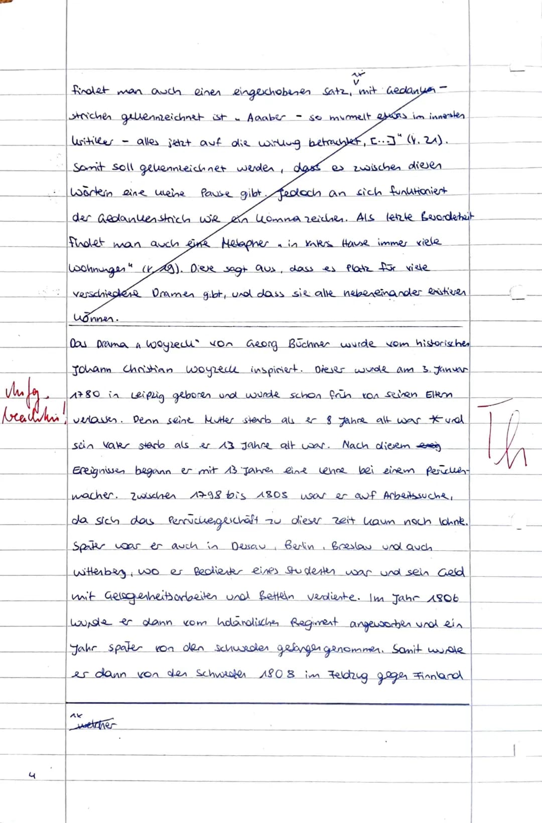 2. Klausur 11/II
Georg Büchner: Woyzeck
Thema
Analysieren Sie die Rezension von Alfred Kerr zu Büchners ,,Woyzeck".
Aspekte der Analyse: -In