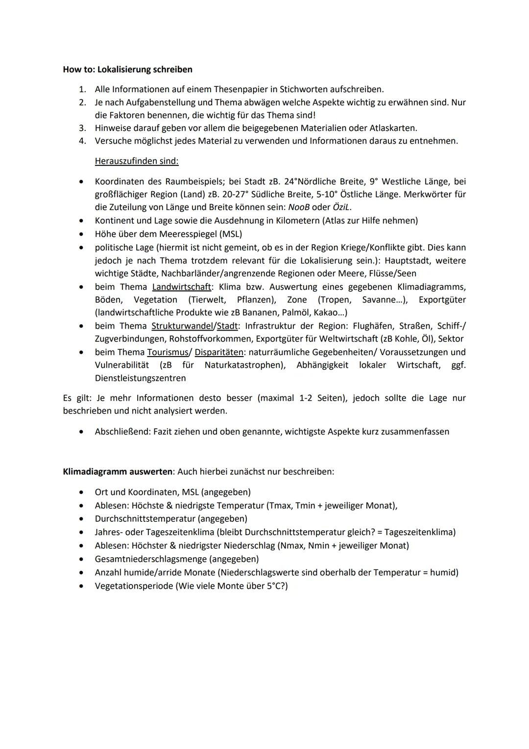 # How to: Lokalisierung schreiben

1. Alle Informationen auf einem Thesenpapier in Stichworten aufschreiben.
2. Je nach Aufgabenstellung und