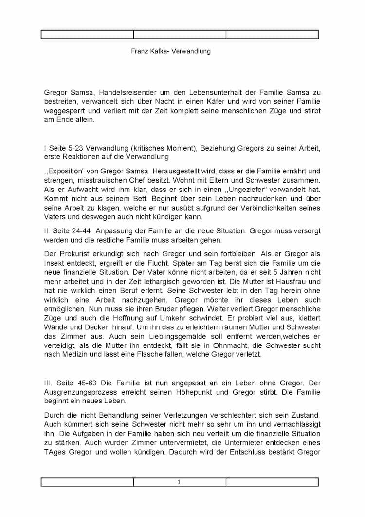 Know Zusammenfassung Kafka- Die Verwandlung thumbnail