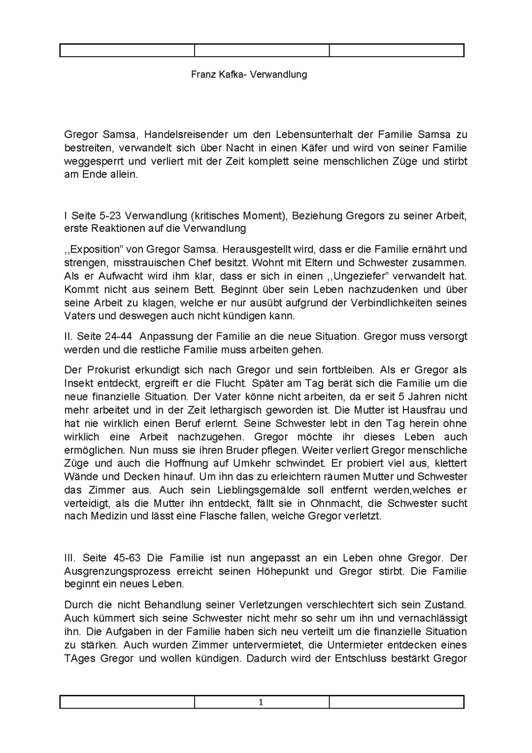 Die Verwandlung von Franz Kafka: Zusammenfassung und Interpretation