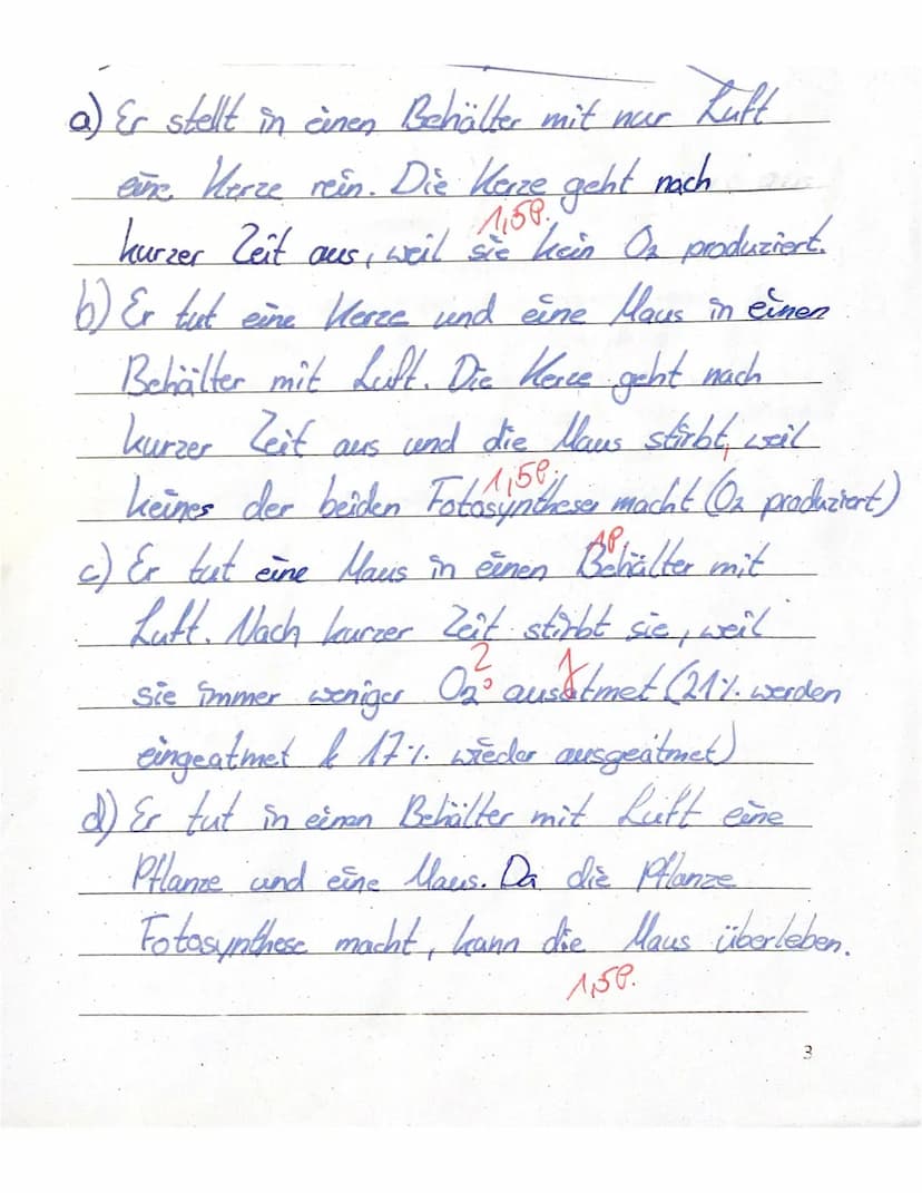 Klassenarbeit Biologie 7f
Thema: Fotosynthese + Zellatmung
Name: Elisa
1. Van Helmont, ein niederländischer Wissenschaftler des 17.
Jahrhund