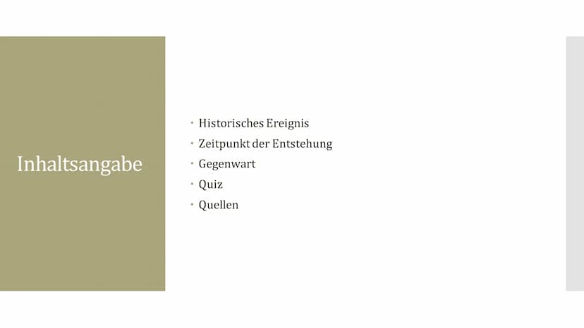 Pompeji Inhaltsangabe
●
●
●
●
Historisches Ereignis
Zeitpunkt der Entstehung
Gegenwart
Quiz
Quellen historisches
Ereignis
Gasse von Pompeji,