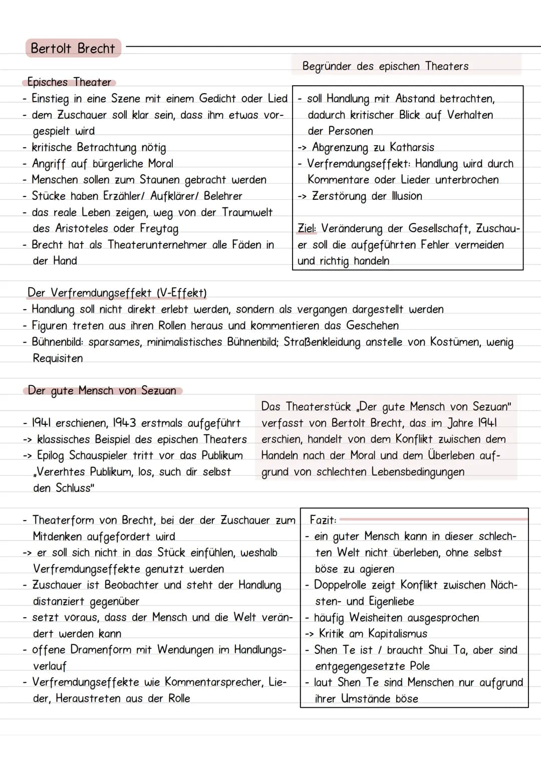 Tramentheorie
Aristoteles
Geschlossenes Drama
Einheit von Zeit, Ort und Handlung
-> innerhalb 24 Stunden, gleicher Handlungsort,
klar abgegr