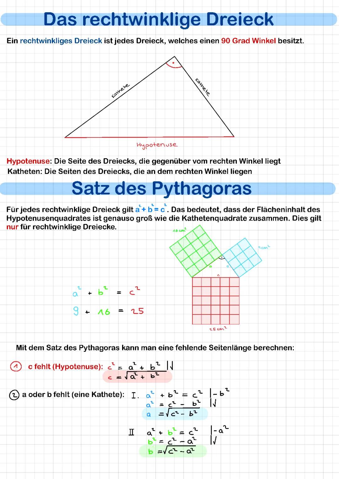 Satz des Pythagoras