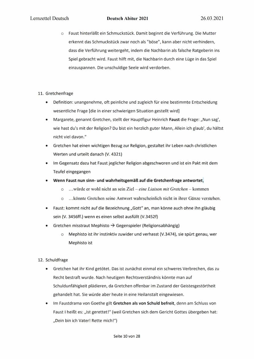 Lernzettel Deutsch
Schwerpunkt: Figur Mephistopheles
1. Menschenbilder des Herren und Mephisto
●
●
Gott
Deutsch Abitur 2021
●
●
FAUST
Glaubt