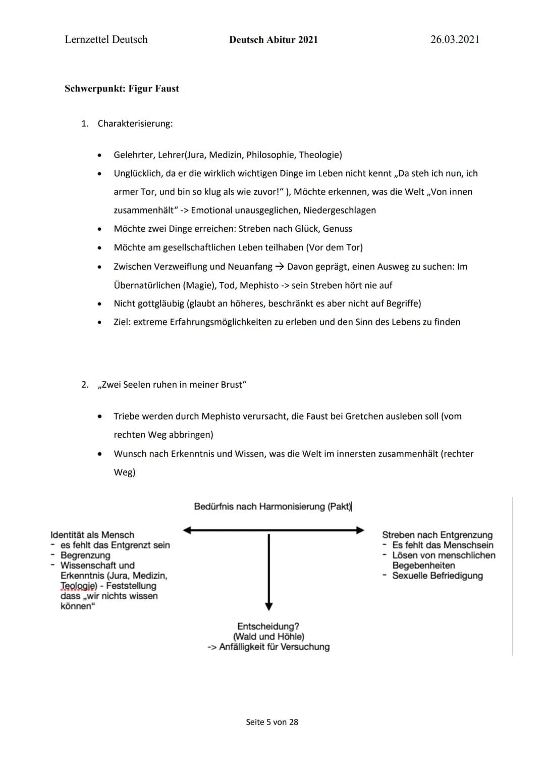 Lernzettel Deutsch
Schwerpunkt: Figur Mephistopheles
1. Menschenbilder des Herren und Mephisto
●
●
Gott
Deutsch Abitur 2021
●
●
FAUST
Glaubt