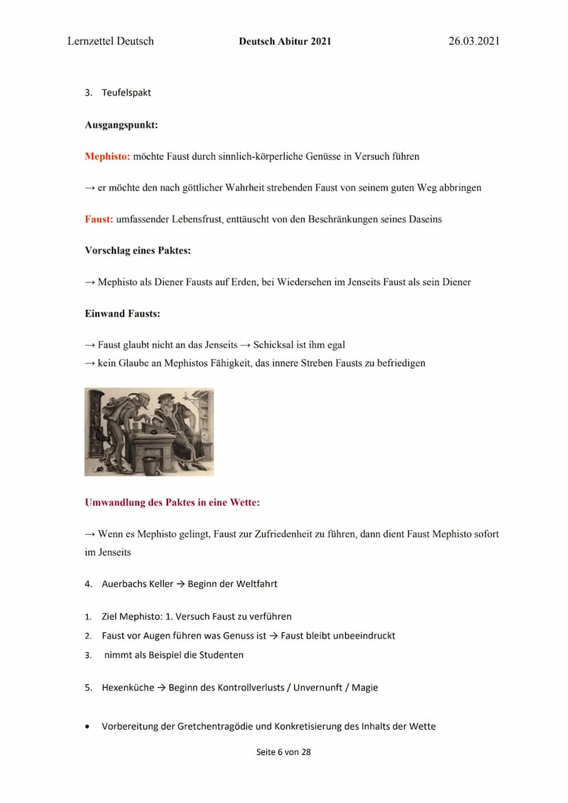 Lernzettel Deutsch
Schwerpunkt: Figur Mephistopheles
1. Menschenbilder des Herren und Mephisto
●
●
Gott
Deutsch Abitur 2021
●
●
FAUST
Glaubt