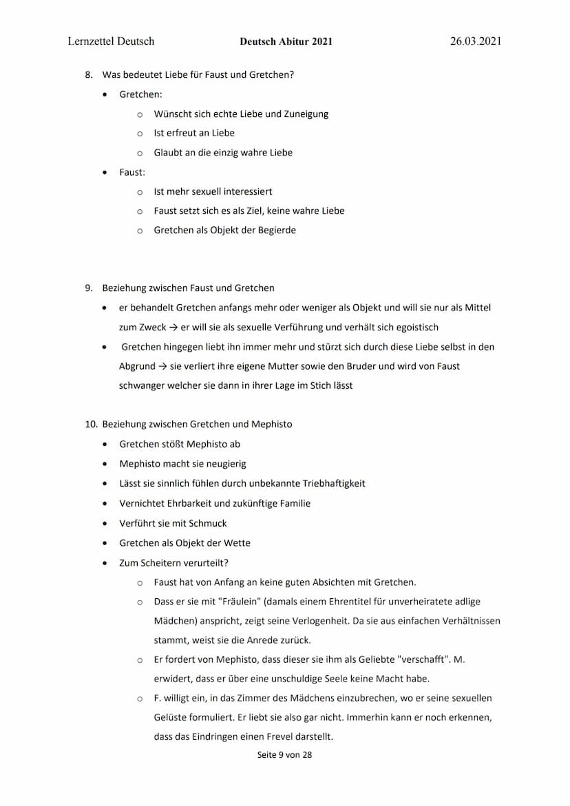 Lernzettel Deutsch
Schwerpunkt: Figur Mephistopheles
1. Menschenbilder des Herren und Mephisto
●
●
Gott
Deutsch Abitur 2021
●
●
FAUST
Glaubt