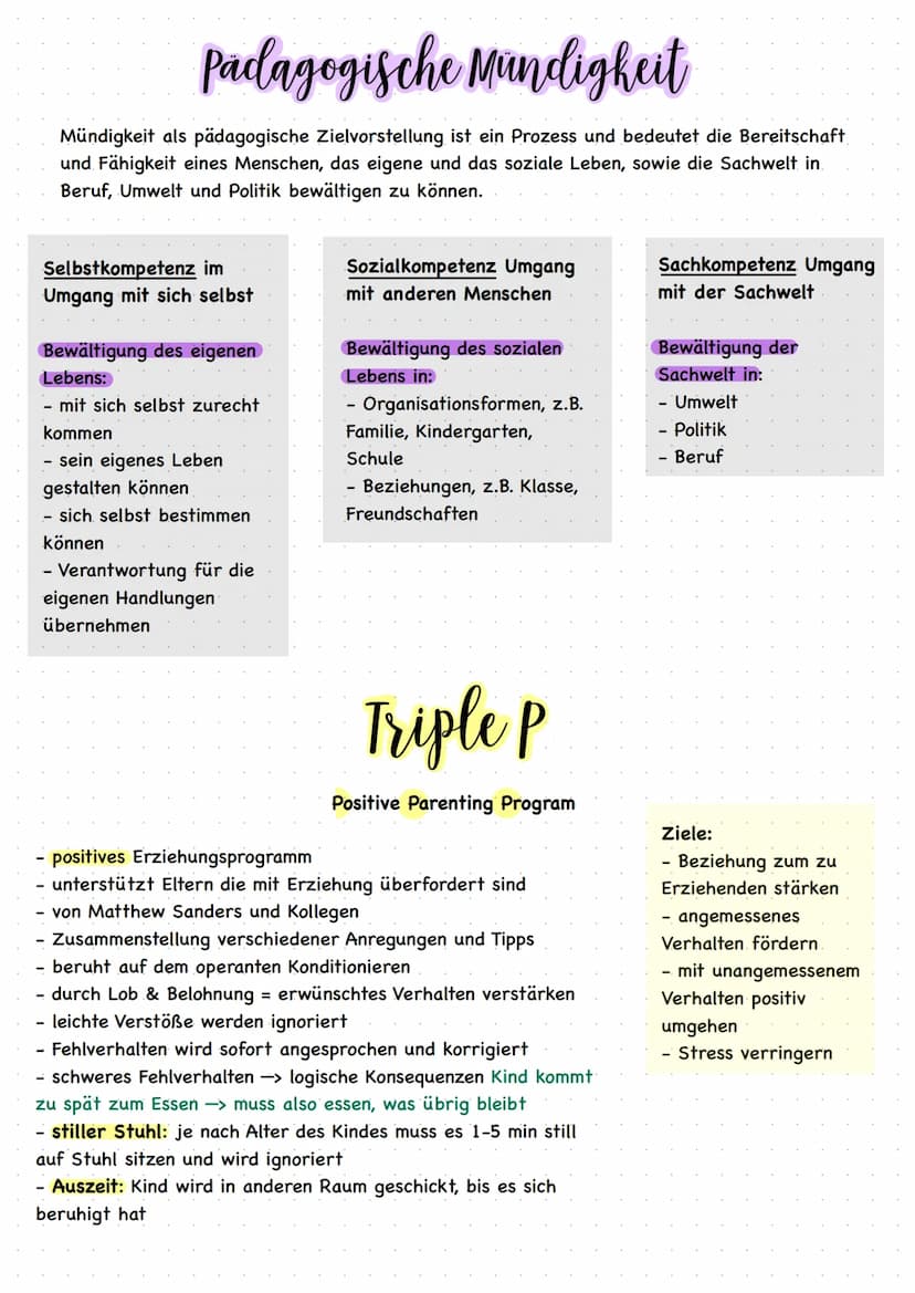 ERZIEHUNgsziele DEFINITION
Erziehungsziele sind bewusst gesetzte Wert- und Normvorstellungen über das Ergebnis der
Erziehung, die Auskunft d
