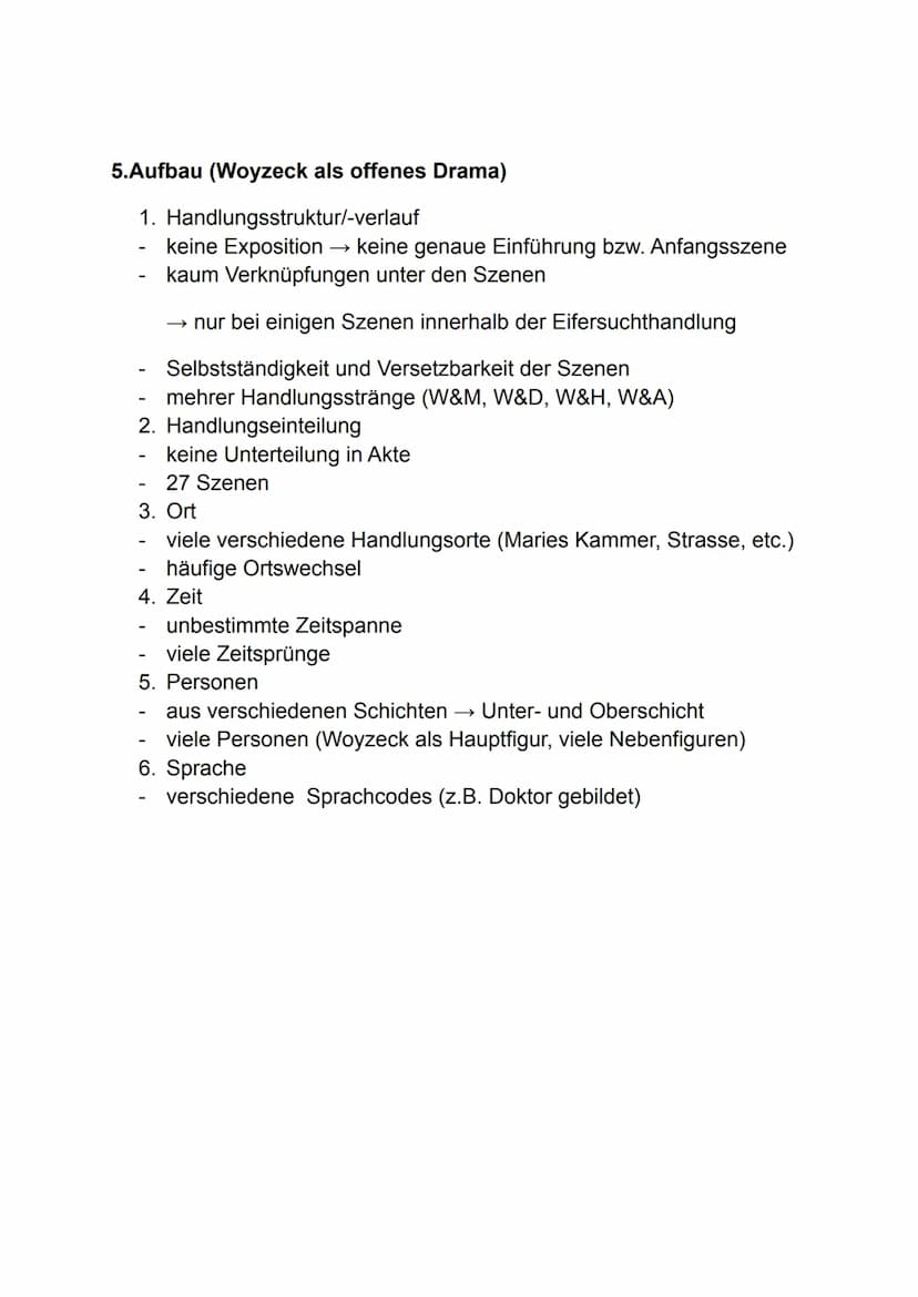 4.Figuren
Marie
Versorger von ..
& Sohn
Christian
Affäre
Distanz
Woyzeck
Nebenjob
Erniedrigung als
Versuchsobjekt
Konkurrenz,
Erniedrigungen