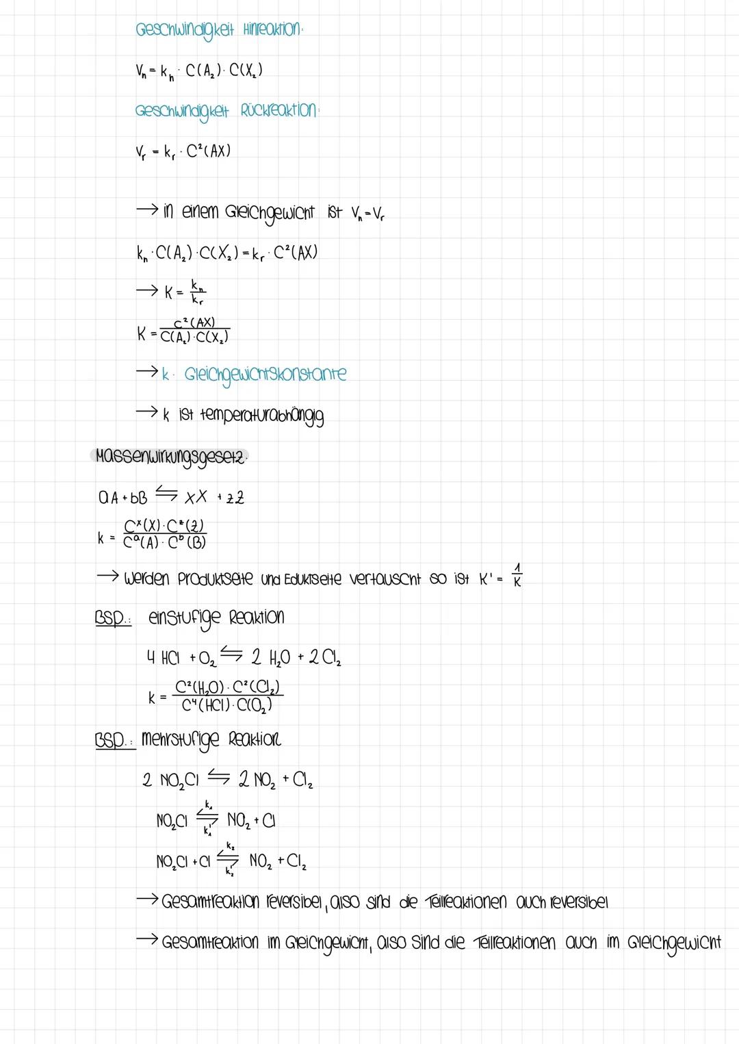 chemisches Gleichgewicht Reversible Reaktionen und Chemisches Gleichgewicht

reversibel = Reaktion kann in beide Richtungen abloufen

BSP: A
