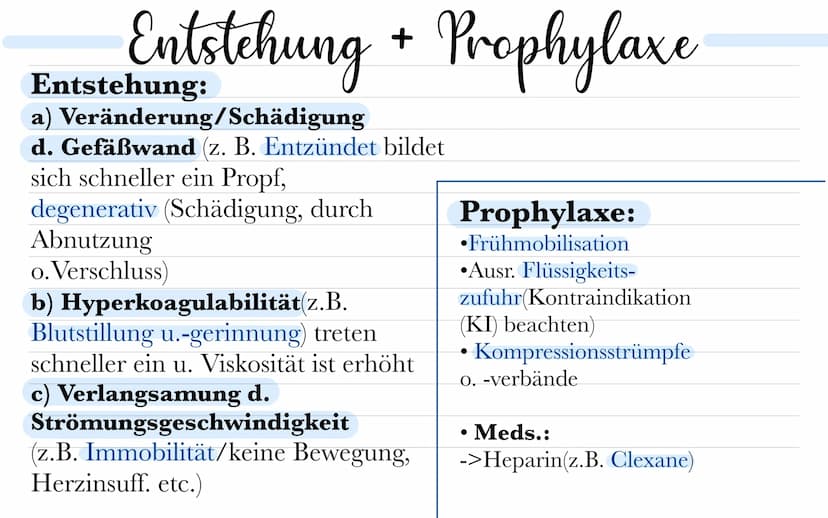 thromboseprophylaxe
Musste wissen:
Was ist ein Thrombus? - Blutpfropf, - gerinnsel, Koagel
Was ist Thrombose? - Teilweise o. vollständiger V