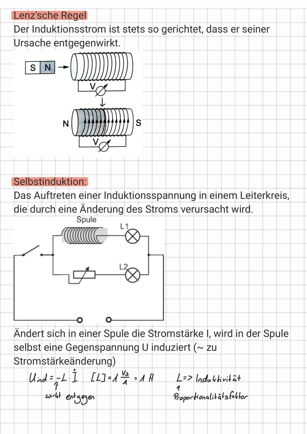Induktion
Elektromagnetische Induktion:
zeitliche Veränderung eines Magnetfeldes, die in einem
Leiter elektrischen Strom erzeugt
Induktionsg
