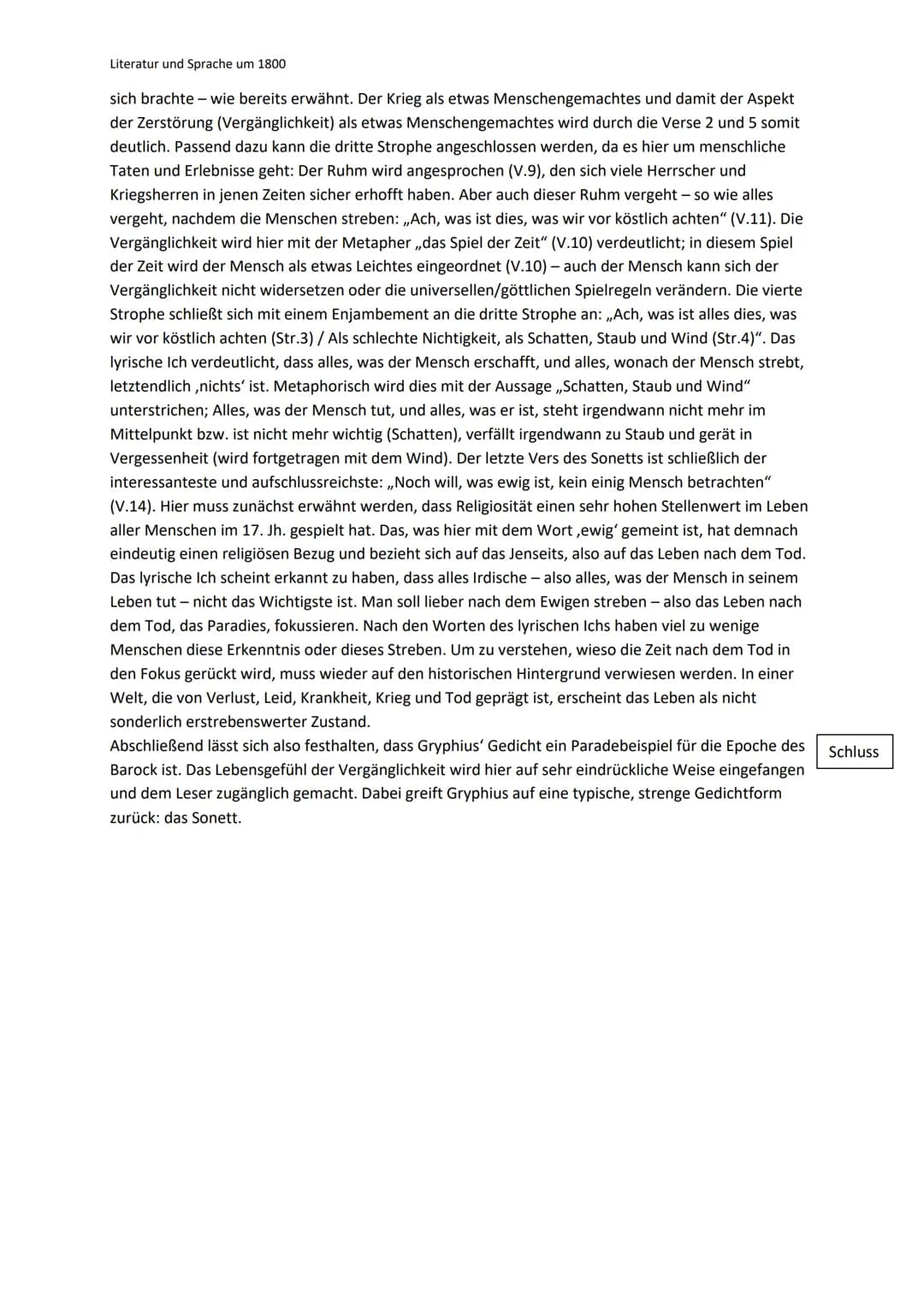Literatur und Sprache um 1800
Hintergrundwissen zur Epoche des Barocks 1600- 1720
historischer Hintergrund
Lebensgefühl
Leitmotive bzw. Sinn