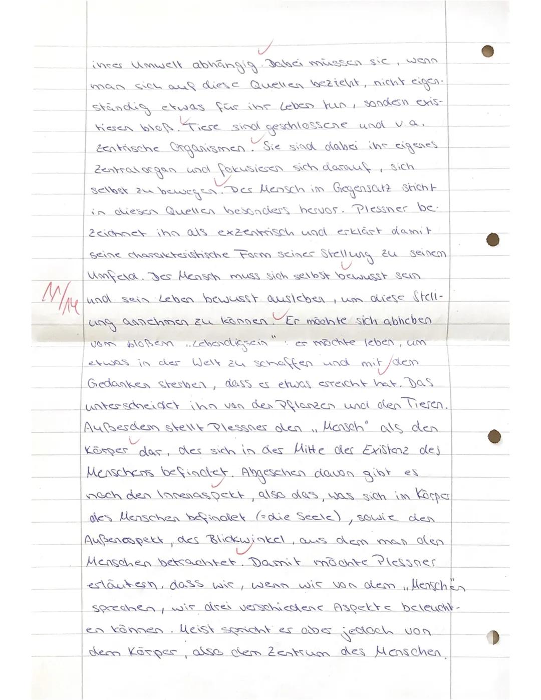 1) Bestimmen Sie Helmut Plessners Begriff der ,exzentrischen Positionalität" unter Bezug-
nahme der Quellen (M1) und (M2).
stellung in der W