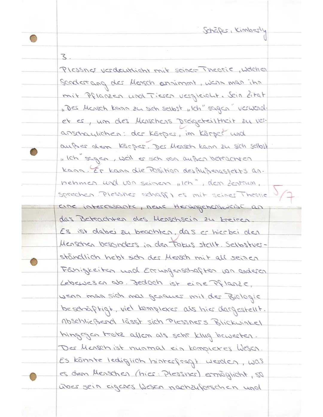 1) Bestimmen Sie Helmut Plessners Begriff der ,exzentrischen Positionalität" unter Bezug-
nahme der Quellen (M1) und (M2).
stellung in der W