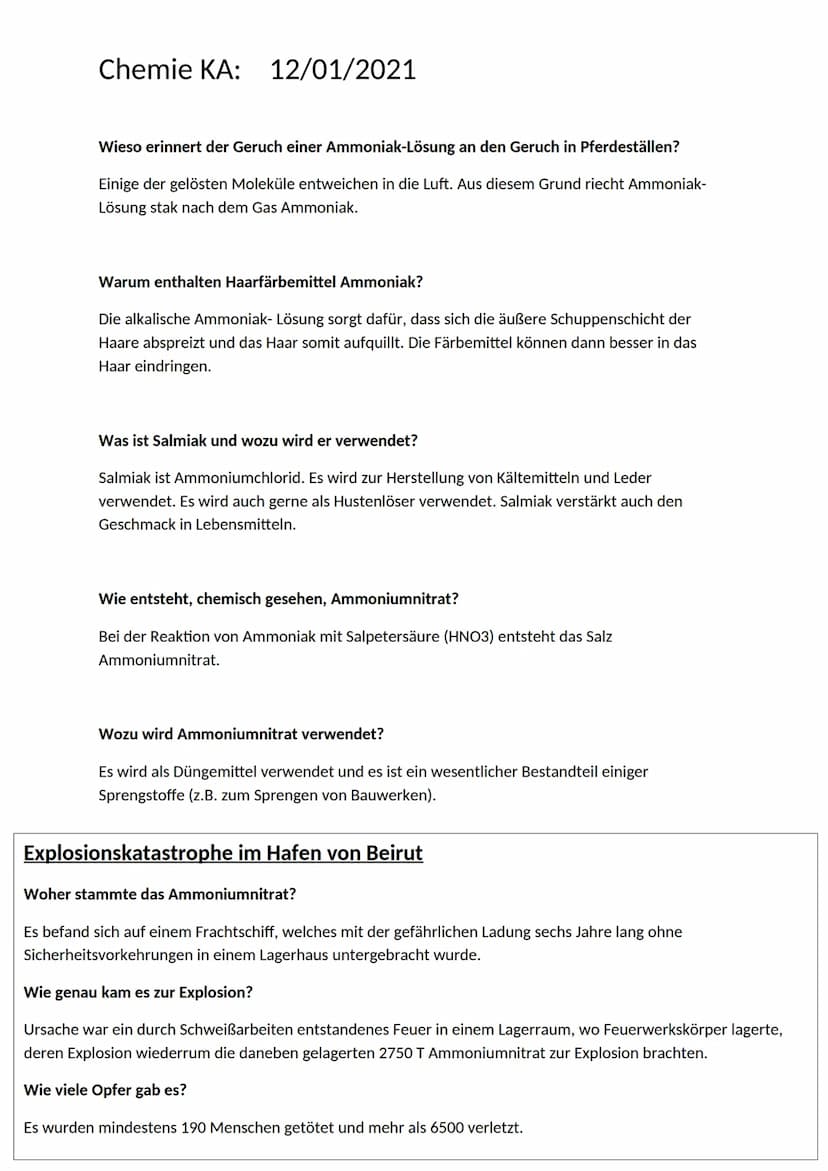+ UI
Chemie KA: 12/01/2021
Untersuchung von Flüssigkeiten mit Universalindikator
Leitungswasser Verd.
Grün
Auswertung:
Salzsäure
Rosa/Pink
M