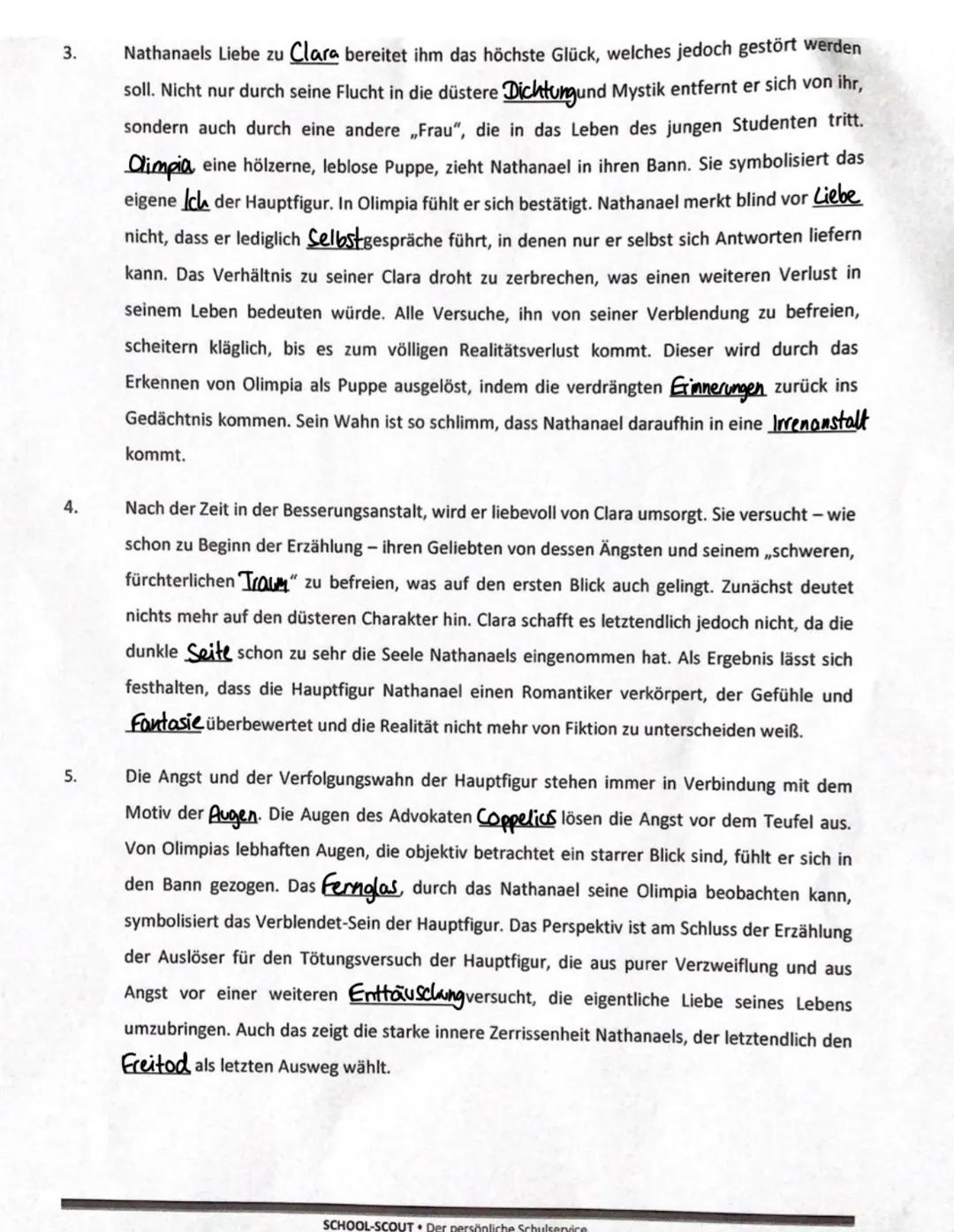 # Der Sandmann

Inhaltsangabe:
1. Einleitungssatz: Autor, Titel, Erscheinungsjahr/-ort, Textart, Thema
2. Hauptteil im Präsen schreiben, Kon