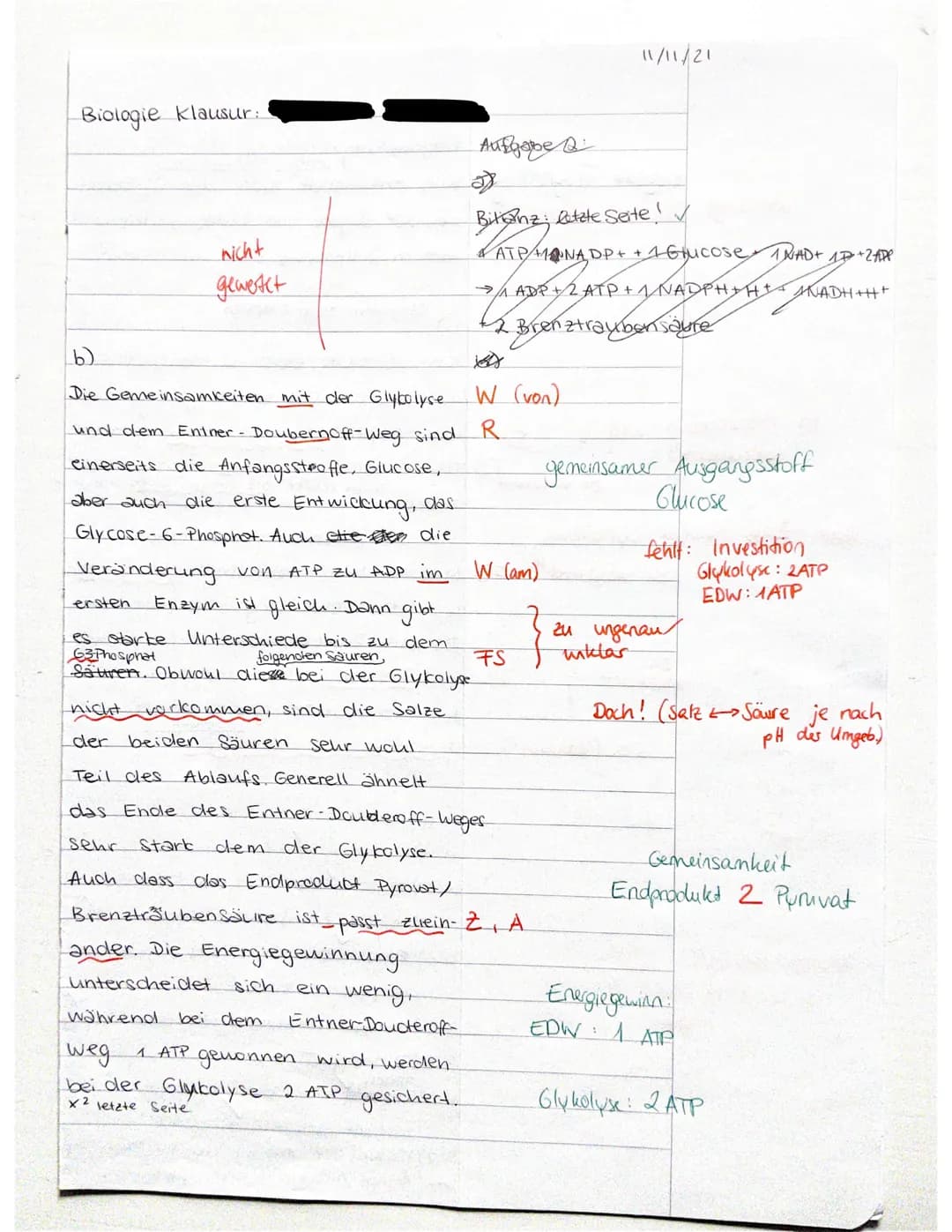 Jahrgang 12
Name: Elisabeths
Ergebnis:
Aufgabennummer
1
Erreichte Punktzahl
7
Mögliche Punktzahl 7
Biologie gN (Wo)
Klausur Nr. 1 - Zellatmu