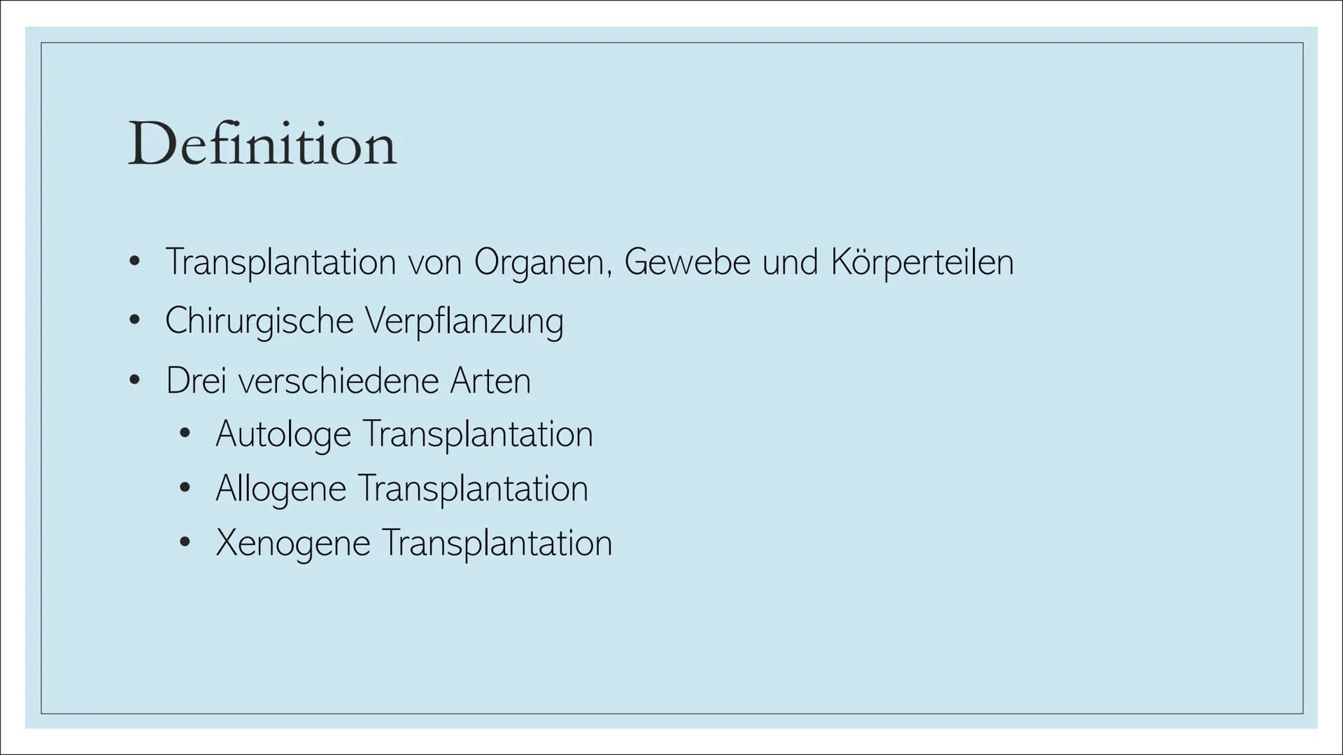 ORGANSPENDE Struktur
1. Leitfrage
2.
Definition
3. Organe und Gewebe zum Spenden
4. Voraussetzungen
5. Organspendeausweis
6. Organspender in