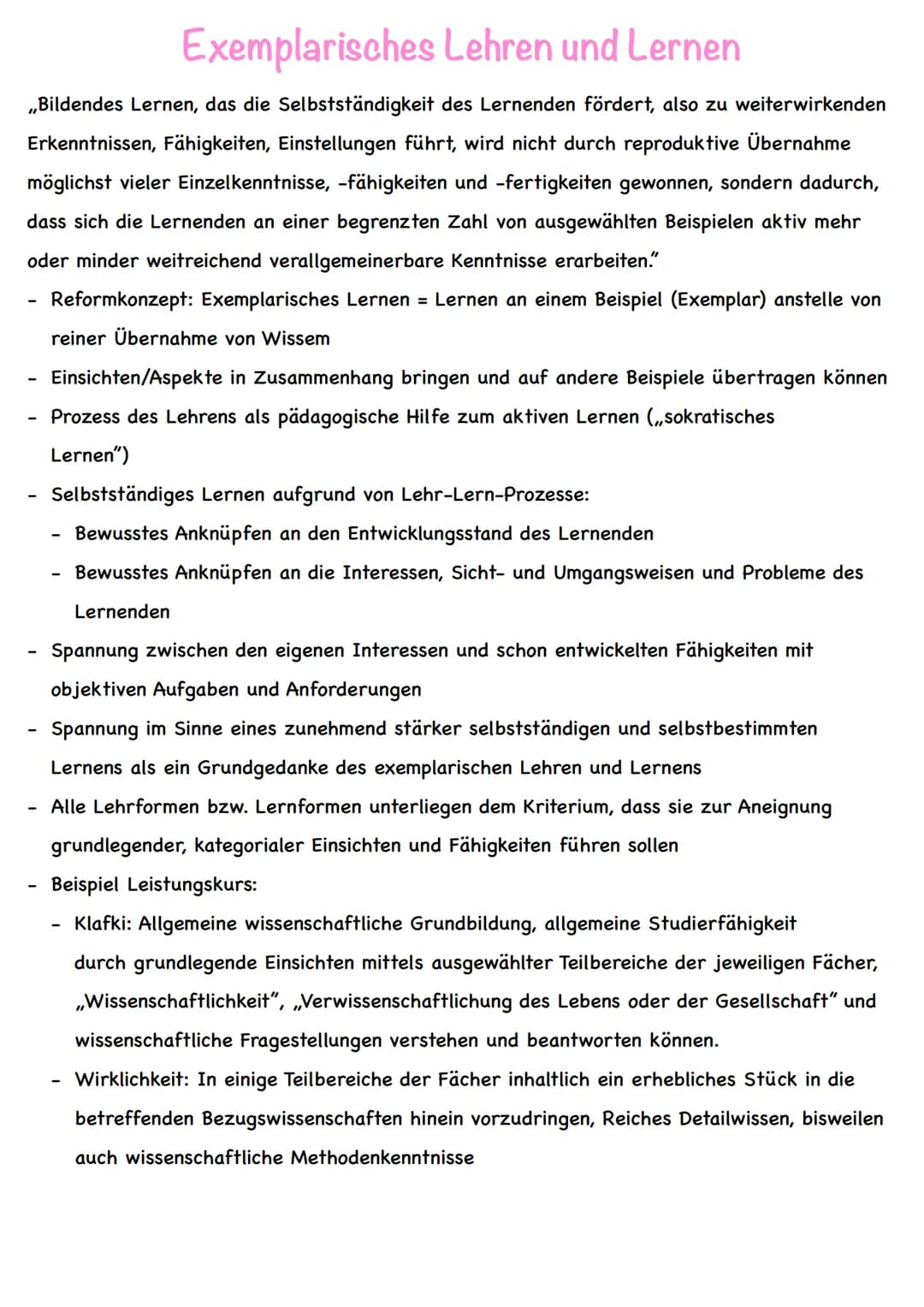 Die Theorie der funktionalen Bildung
Kriterien der Theorie nach Klafki:
Theoriebegründer: Erich Lehmensick
Kern: Herausbildung von Kräften (